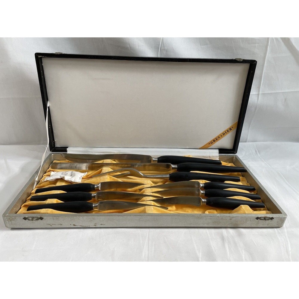 Lot of 9 Vintage National Stainless N.S. CO Knife Fork Japan set in Box